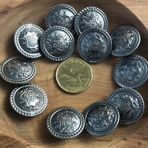 Decorative metal buttons